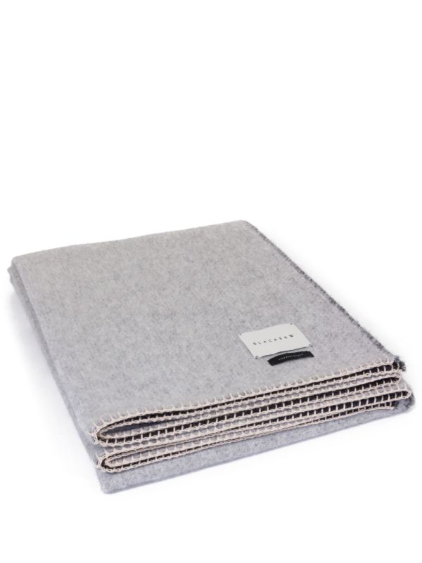 browns BLACKSAW Grey Peyote Snake Print Blanket | Browns Blankets & Throws