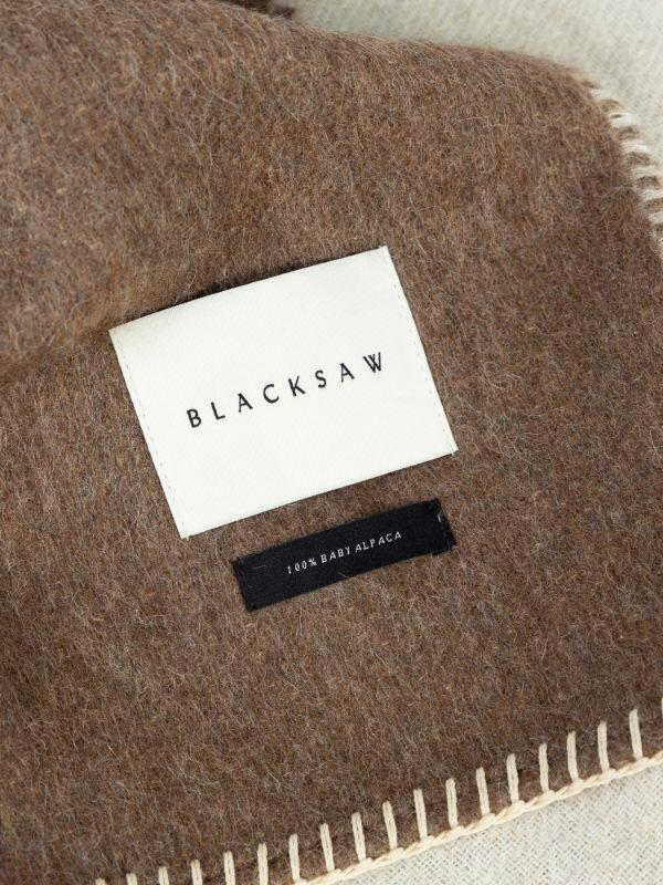 Browns BLACKSAW Neutral Elder Reversible Alpaca Wool Throw | Browns Blankets & Throws