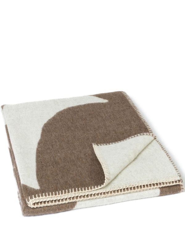 browns BLACKSAW Neutral Elder Reversible Alpaca Wool Throw | Browns Blankets & Throws