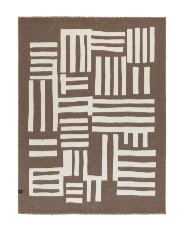 Browns BLACKSAW Neutral Rosin Reversible Alpaca Wool Throw | Browns Blankets & Throws