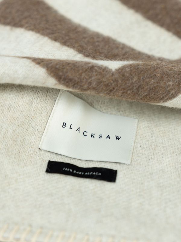 Browns BLACKSAW Neutral Rosin Reversible Alpaca Wool Throw | Browns Blankets & Throws