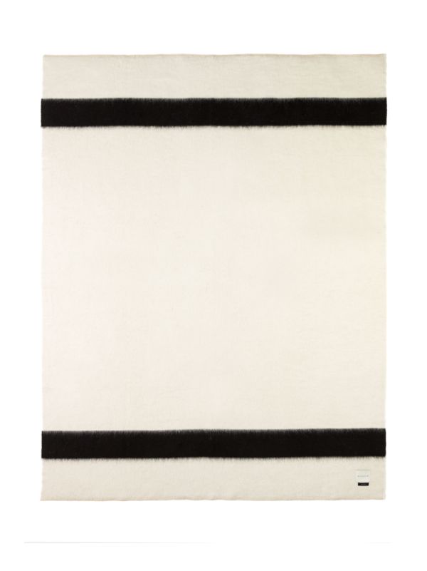 Browns BLACKSAW White Siempre Striped Blanket | Browns Blankets & Throws