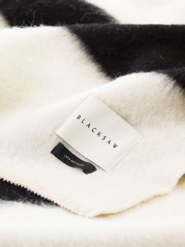 Browns BLACKSAW White Siempre Striped Blanket | Browns Blankets & Throws