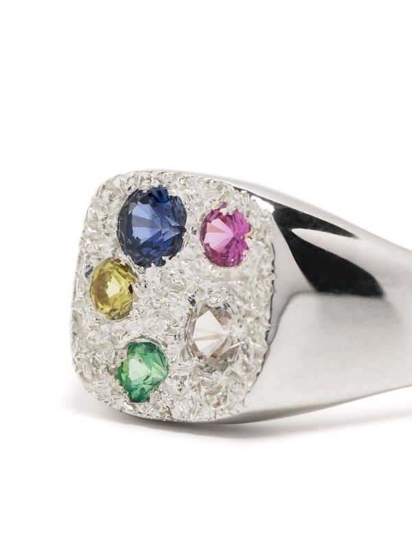 Browns Bleue Burnham Sterling Silver Hanging Basket Sapphire Ring | Browns Rings