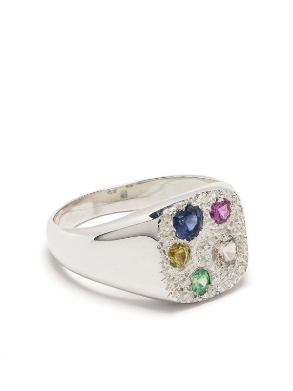 browns Bleue Burnham sterling silver Hanging Basket sapphire ring | Browns Rings