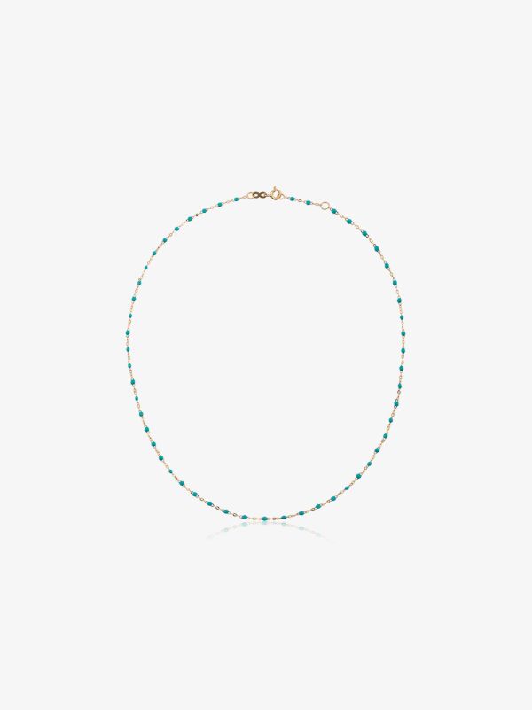 browns Blue Gigi Clozeau 18K yellow gold 42 CM beaded necklace| Browns Fine Necklaces