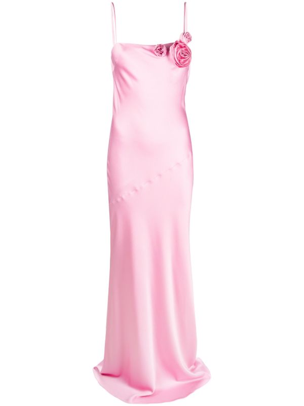 browns Blumarine Pink Rose Appliqué Maxi Dress | Browns Cocktail & Party Dresses