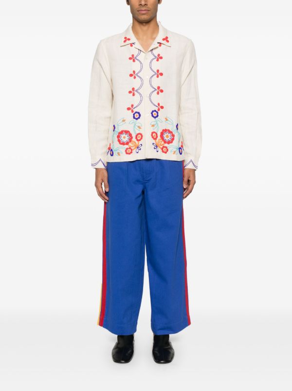 Browns BODE Blue Metropolitan Trousers | Browns Regular-Fit & Straight Leg Pants