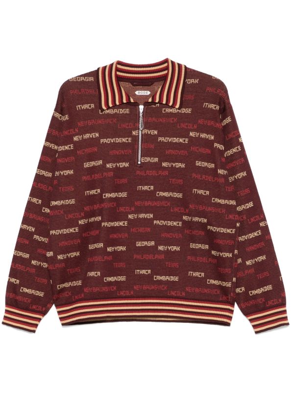 browns BODE Brown Gridiron Polo Shirt | Browns Polo Shirts