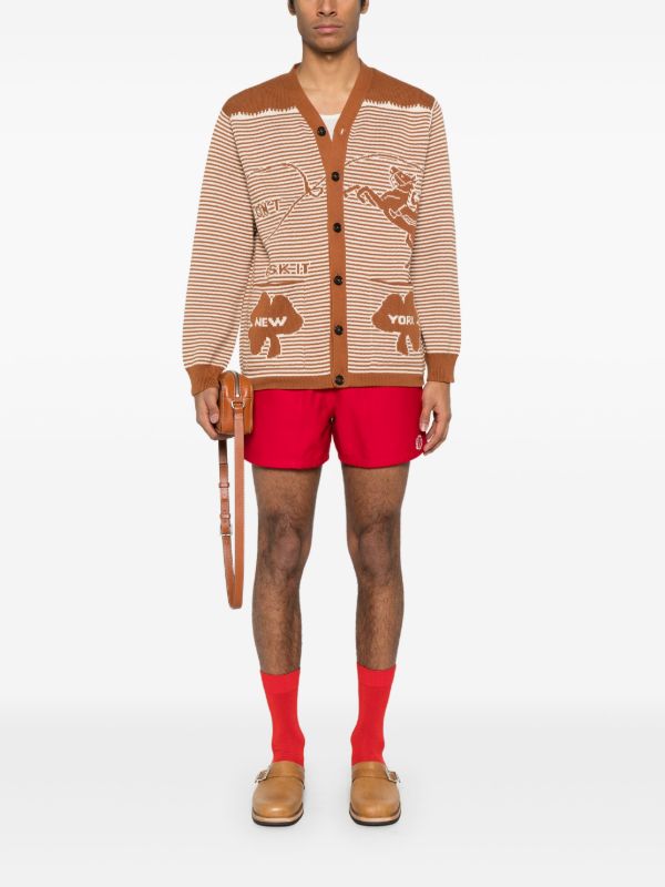 Browns BODE Brown Intarsia-Knit Cardigan | Browns Cardigans