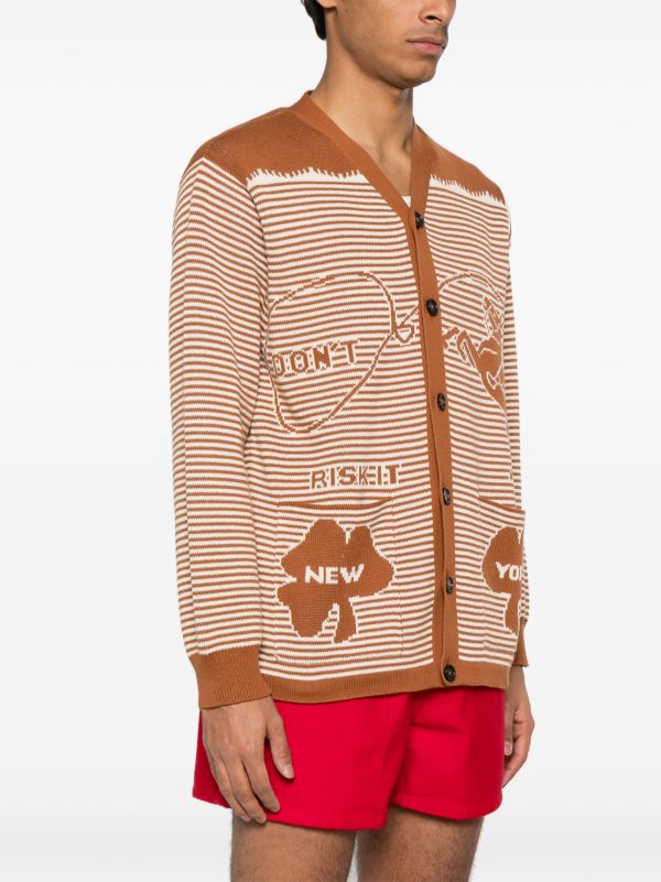 Browns BODE Brown Intarsia-Knit Cardigan | Browns Cardigans