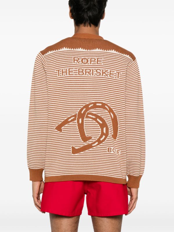 Browns BODE Brown Intarsia-Knit Cardigan | Browns Cardigans