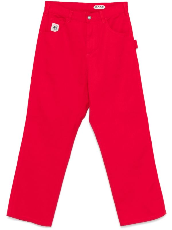 browns BODE Red Spring Trousers | Browns Regular-Fit & Straight Leg Pants
