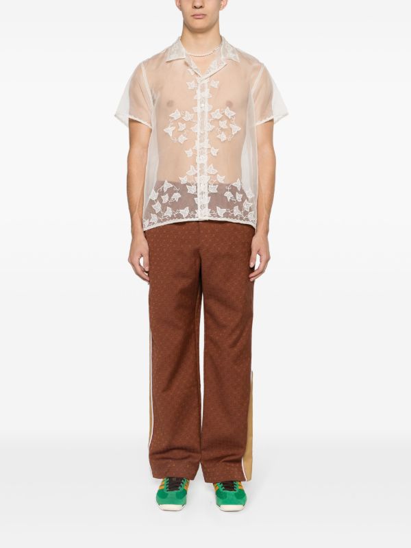 Browns BODE White Ivy Embroidered Silk Shirt | Browns Shirts