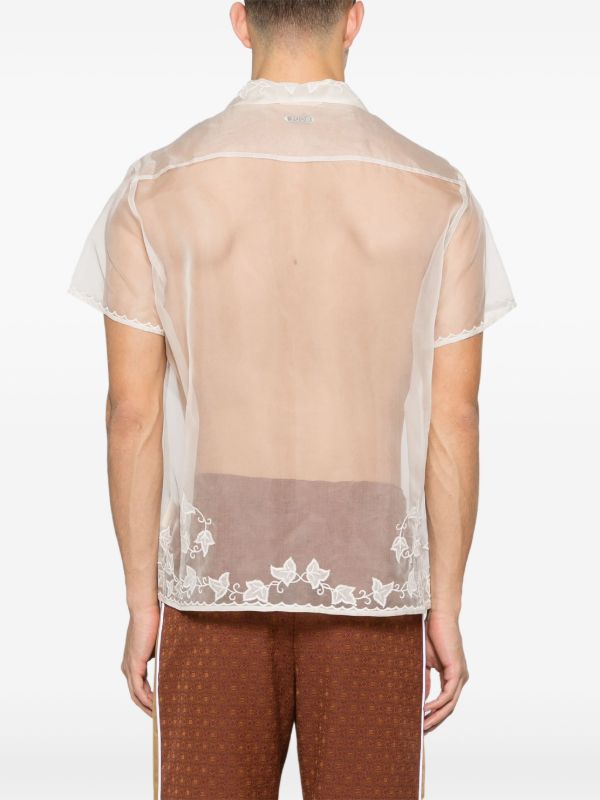 Browns BODE White Ivy Embroidered Silk Shirt | Browns Shirts