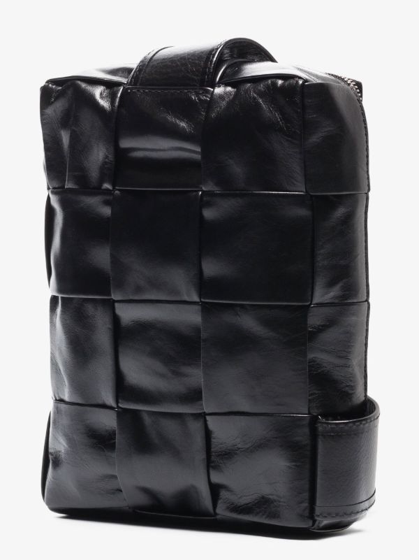 Browns Bottega Veneta Black Cassette Mini Intreccio Leather Crossbody Bag | Browns Messenger Bags