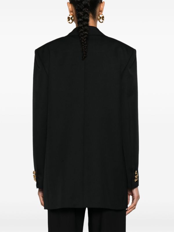 Browns Bottega Veneta Black Double-Breasted Wool Blazer | Browns Blazers