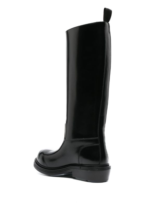 Browns Bottega Veneta Black Knee High Leather Boots | Browns Boots