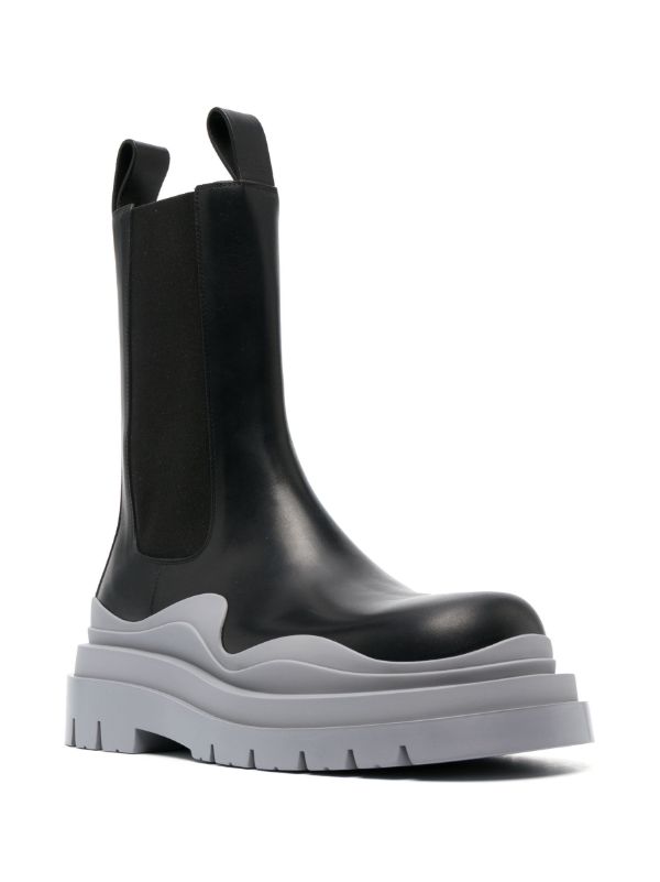 Browns Bottega Veneta Black Tire Leather Chelsea Boots | Browns Boots