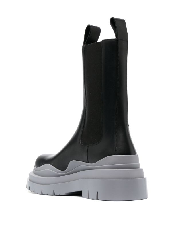 Browns Bottega Veneta Black Tire Leather Chelsea Boots | Browns Boots