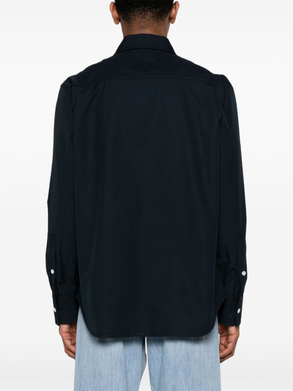 Browns Bottega Veneta Blue Compact Button-Up Cotton Shirt | Browns Shirts