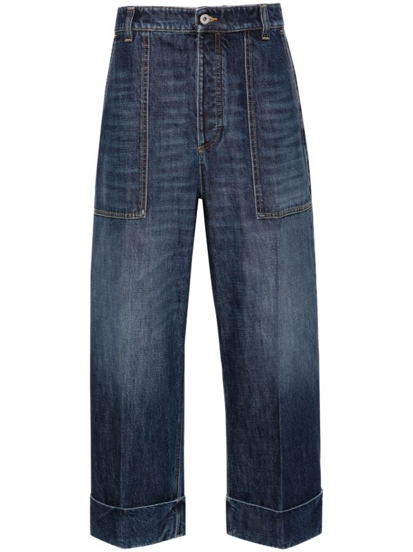 browns Bottega Veneta Blue High-Rise Straight-Leg Jeans | Browns Straight-Leg Jeans