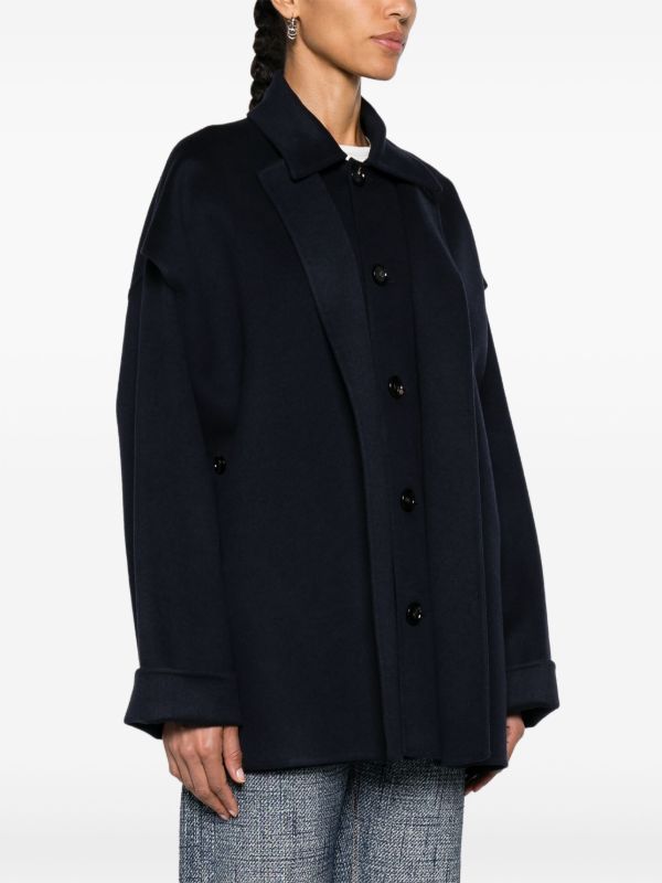 Browns Bottega Veneta Blue Layered Single-Breasted Jacket | Browns Oversized Jackets