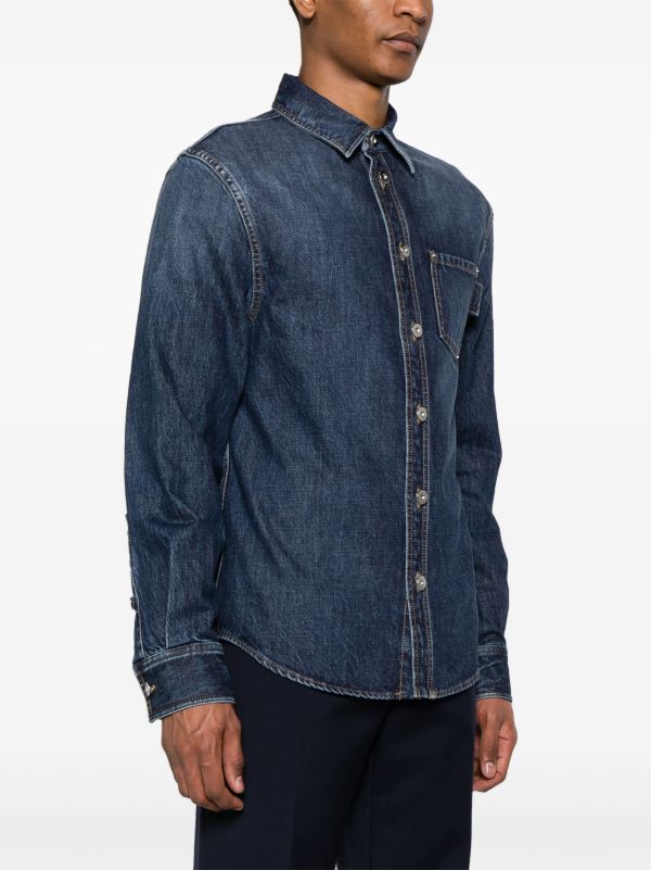 Browns Bottega Veneta Blue Long-Sleeve Denim Shirt | Browns Shirts