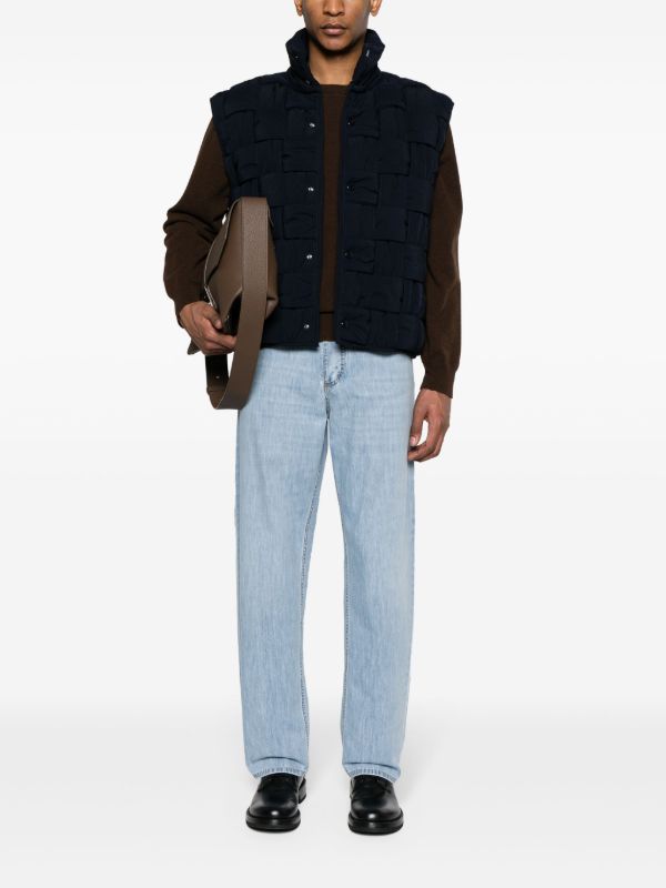 Browns Bottega Veneta Blue Maxi Intrecciato Quilted Gilet | Browns Waistcoats & Gilets