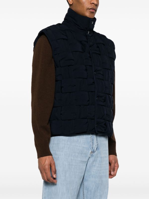 Browns Bottega Veneta Blue Maxi Intrecciato Quilted Gilet | Browns Waistcoats & Gilets