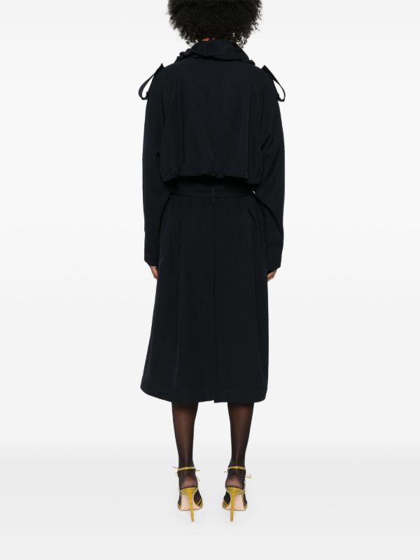 Browns Bottega Veneta Blue Wool Belted Trench Coat | Browns Trench Coats & Raincoats