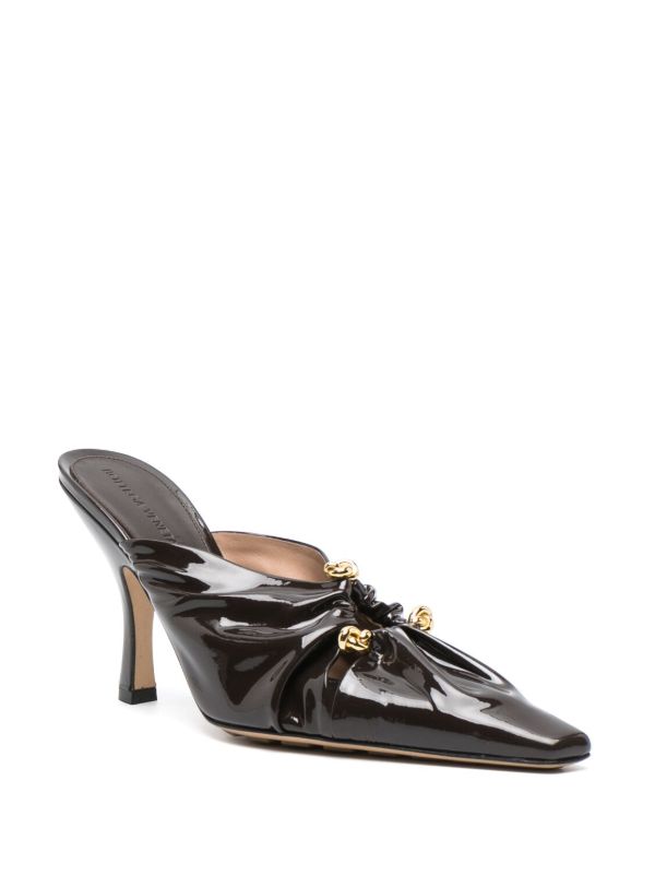 Browns Bottega Veneta Brown Bunnie 90 Leather Mules | Browns Mules