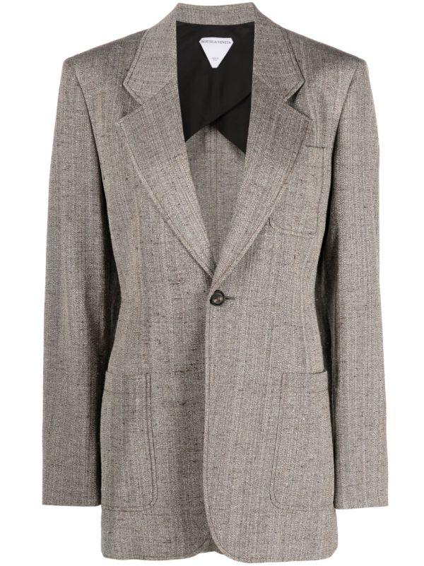 browns Bottega Veneta Brown Single Breasted Blazer | Browns Blazers