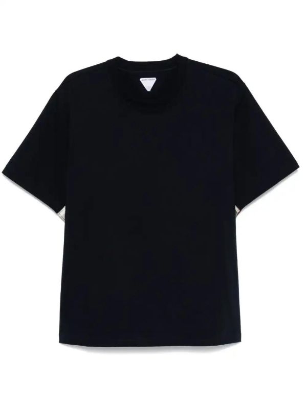 browns Bottega Veneta check insert cotton T-shirt | Browns T-Shirts
