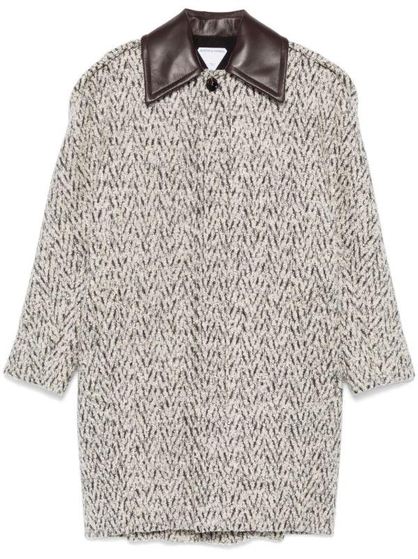 browns Bottega Veneta contrasting collar coat | Browns Single Breasted Coats