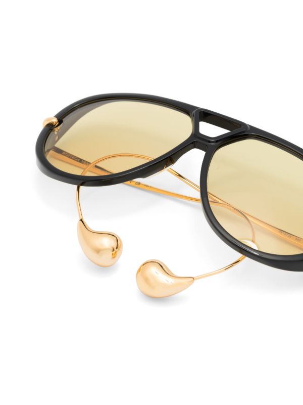 Browns Bottega Veneta Eyewear Black Drops Pilot-Frame Sunglasses | Browns Sunglasses