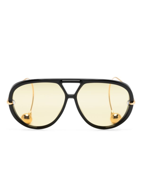 browns Bottega Veneta Eyewear Black Drops Pilot-Frame Sunglasses | Browns Sunglasses