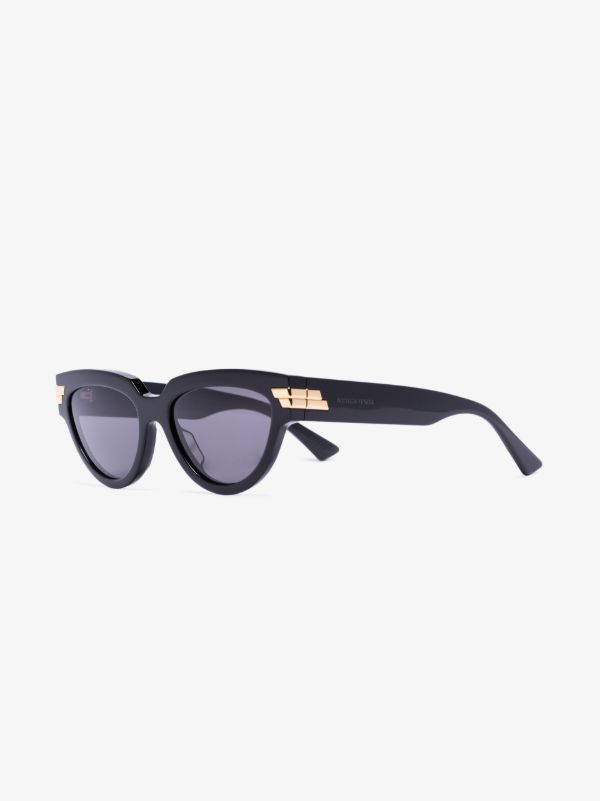 Browns Bottega Veneta Eyewear Black Oversized Cat Eye Sunglasses | Browns Sunglasses