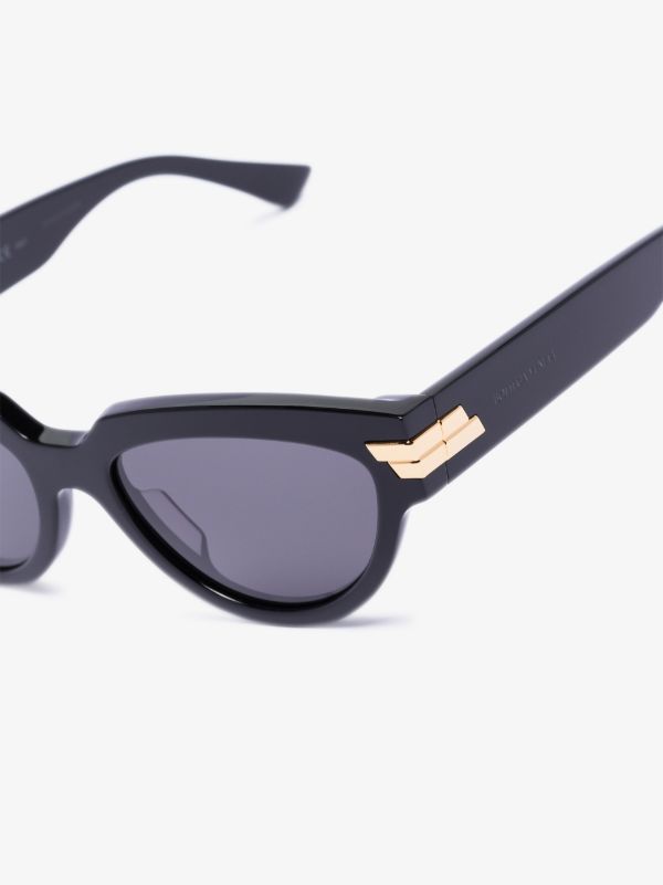 Browns Bottega Veneta Eyewear Black Oversized Cat Eye Sunglasses | Browns Sunglasses
