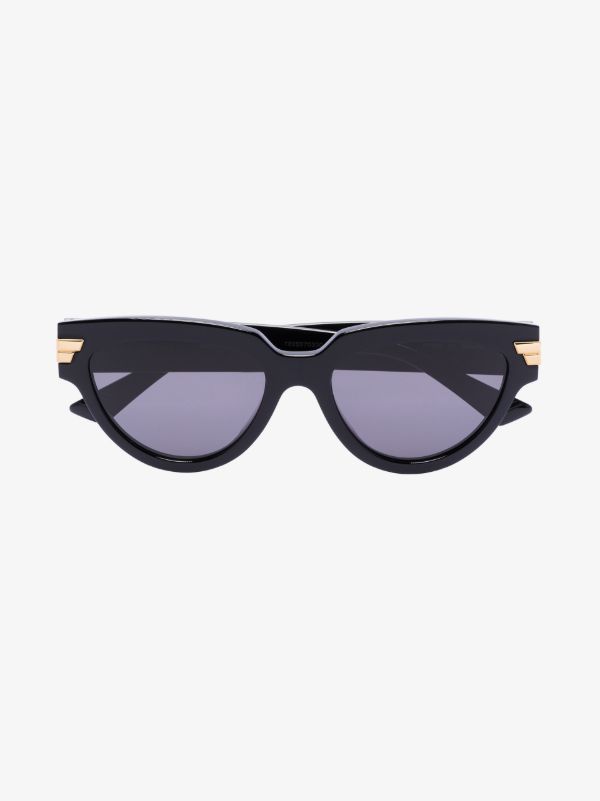 browns Bottega Veneta Eyewear Black oversized cat eye sunglasses | Browns Sunglasses