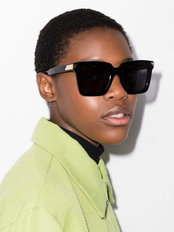 Browns Bottega Veneta Eyewear Black Oversized Square Sunglasses | Browns Sunglasses
