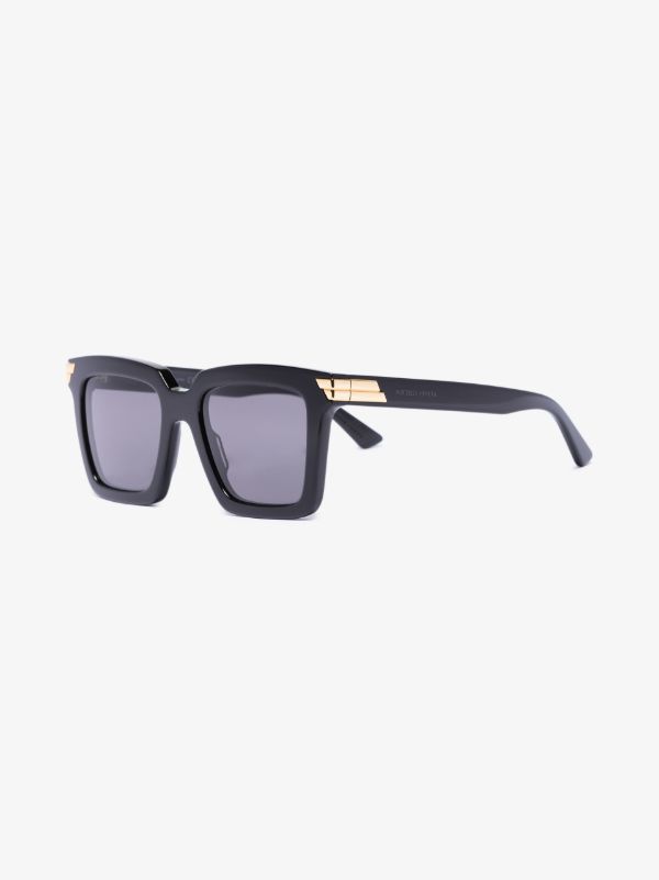 Browns Bottega Veneta Eyewear Black Oversized Square Sunglasses | Browns Sunglasses