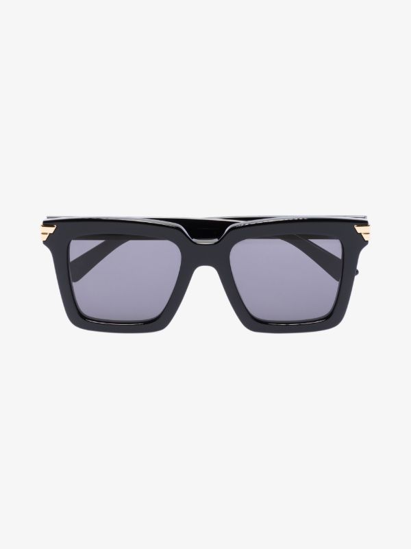 browns Bottega Veneta Eyewear black oversized square sunglasses | Browns Sunglasses
