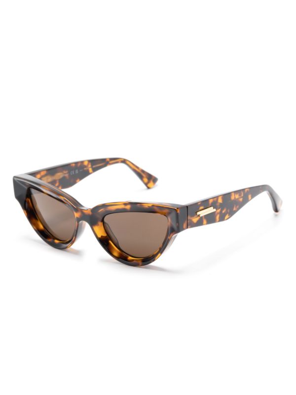 Browns Bottega Veneta Eyewear Brown Edgy Cat-Eye Sunglasses | Browns Sunglasses