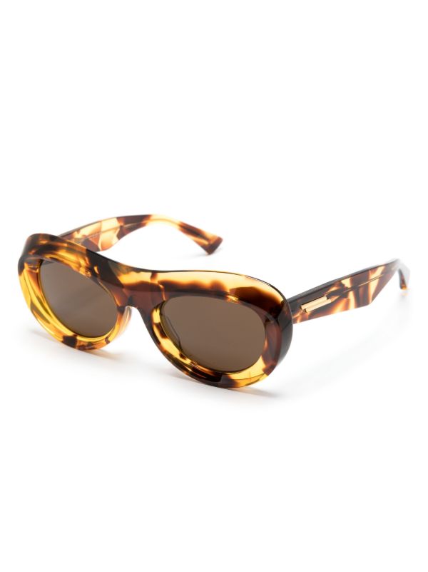 Browns Bottega Veneta Eyewear Brown Oval-frame Sunglasses | Browns Sunglasses