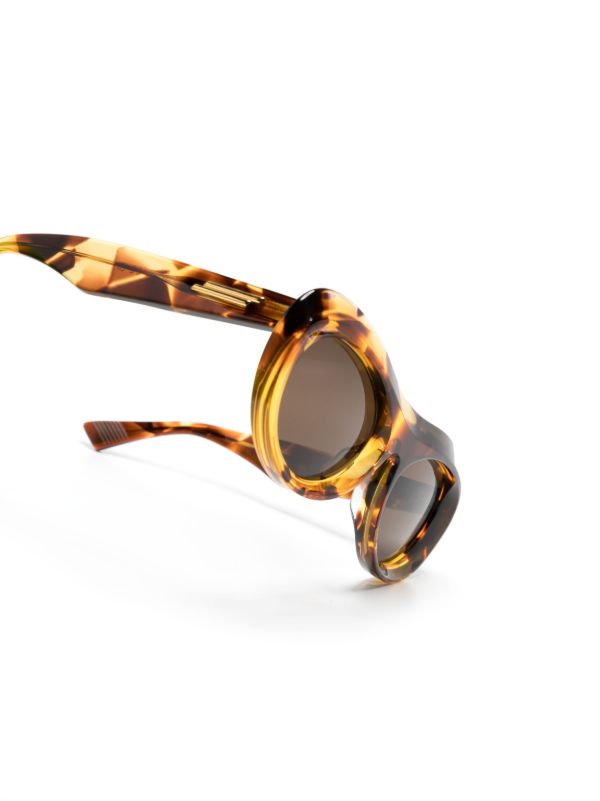Browns Bottega Veneta Eyewear Brown Oval-frame Sunglasses | Browns Sunglasses