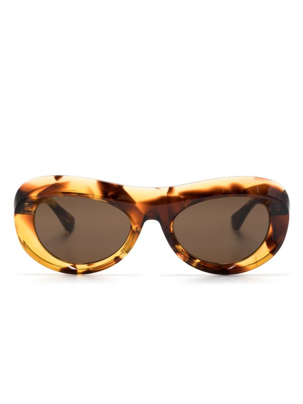 browns Bottega Veneta Eyewear brown oval-frame sunglasses | Browns Sunglasses