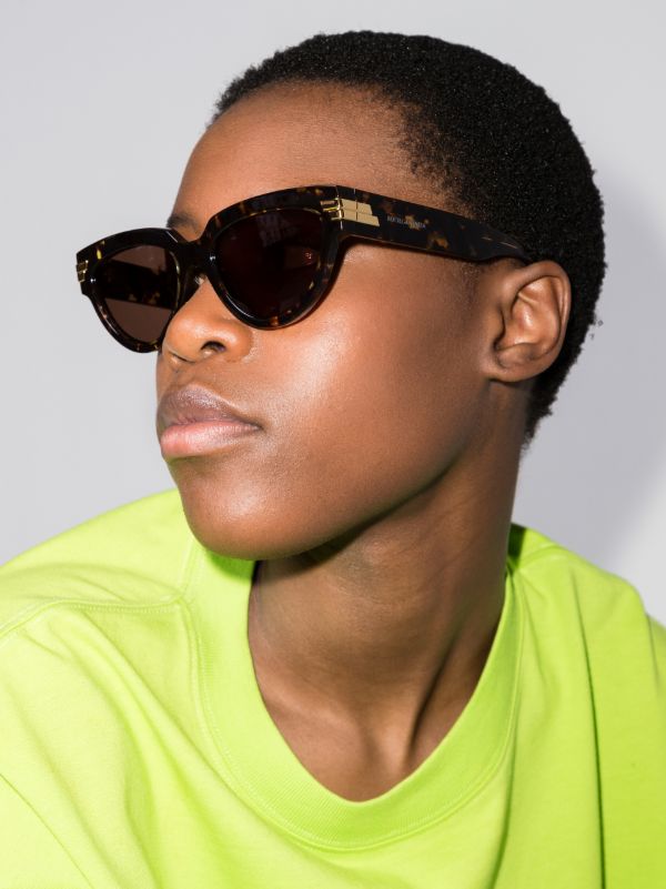Browns Bottega Veneta Eyewear Brown Oversized Cat Eye Sunglasses | Browns Sunglasses