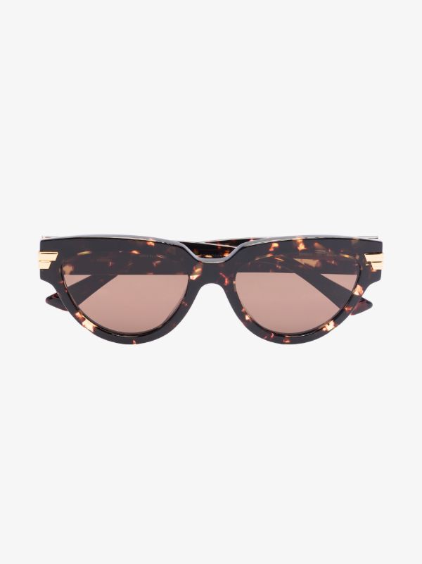 browns Bottega Veneta Eyewear brown oversized cat eye sunglasses | Browns Sunglasses