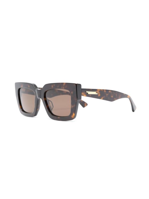 Browns Bottega Veneta Eyewear Brown Tortoiseshell-Effect Sunglasses | Browns Sunglasses
